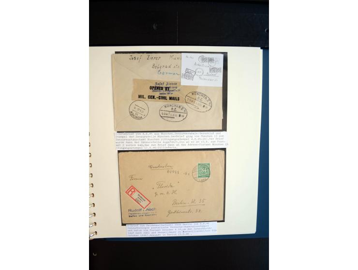 1945/48, umfangreiche Sammlung "Zensurpost" mit ca. 240 Briefen, Karten und Ganzsachen ab Überroller-Post mit vielen interess