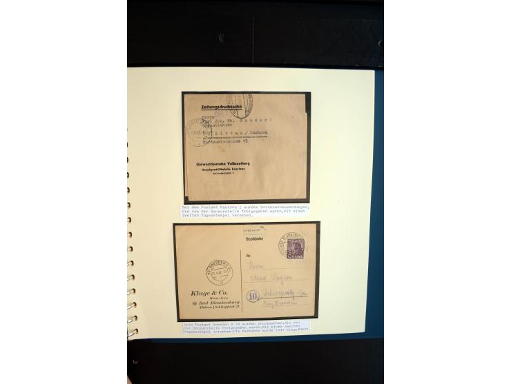 1945/48, umfangreiche Sammlung "Zensurpost" mit ca. 240 Briefen, Karten und Ganzsachen ab Überroller-Post mit vielen interess