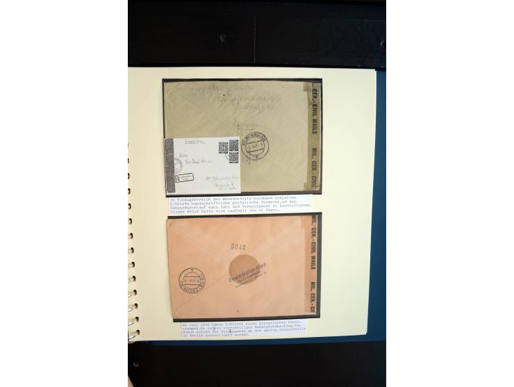 1945/48, umfangreiche Sammlung "Zensurpost" mit ca. 240 Briefen, Karten und Ganzsachen ab Überroller-Post mit vielen interess