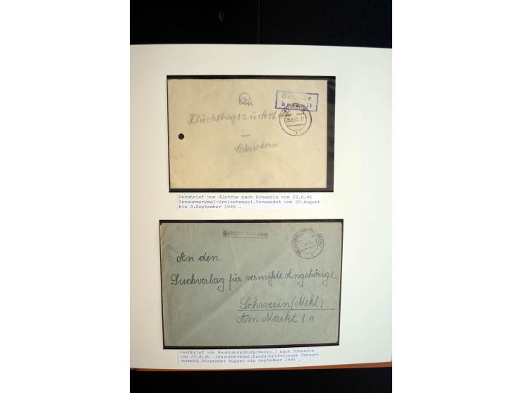 1945/48, umfangreiche Sammlung "Zensurpost" mit ca. 240 Briefen, Karten und Ganzsachen ab Überroller-Post mit vielen interess