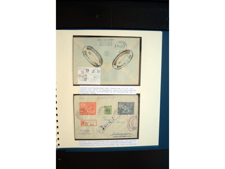 1945/48, umfangreiche Sammlung "Zensurpost" mit ca. 240 Briefen, Karten und Ganzsachen ab Überroller-Post mit vielen interess