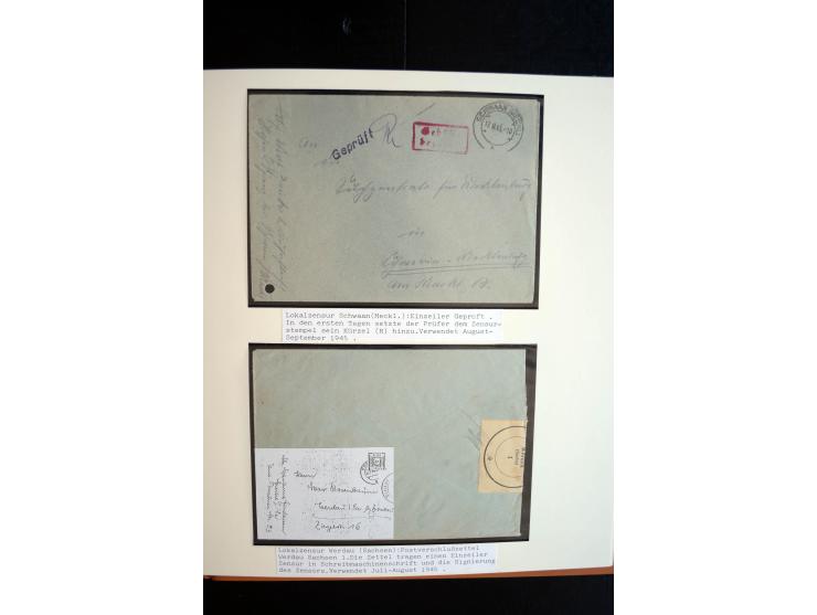 1945/48, umfangreiche Sammlung "Zensurpost" mit ca. 240 Briefen, Karten und Ganzsachen ab Überroller-Post mit vielen interess