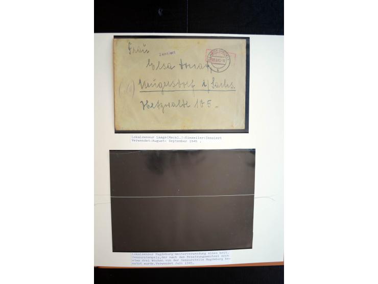 1945/48, umfangreiche Sammlung "Zensurpost" mit ca. 240 Briefen, Karten und Ganzsachen ab Überroller-Post mit vielen interess