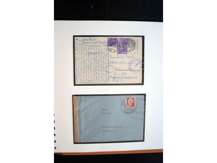 1945/48, umfangreiche Sammlung "Zensurpost" mit ca. 240 Briefen, Karten und Ganzsachen ab Überroller-Post mit vielen interess