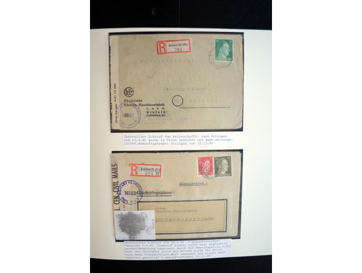 1945/48, umfangreiche Sammlung "Zensurpost" mit ca. 240 Briefen, Karten und Ganzsachen ab Überroller-Post mit vielen interess