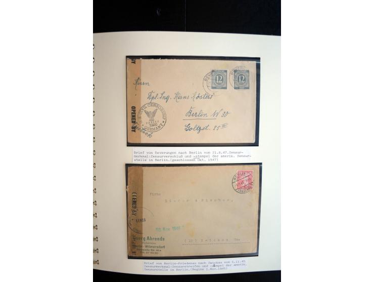 1945/48, umfangreiche Sammlung "Zensurpost" mit ca. 240 Briefen, Karten und Ganzsachen ab Überroller-Post mit vielen interess