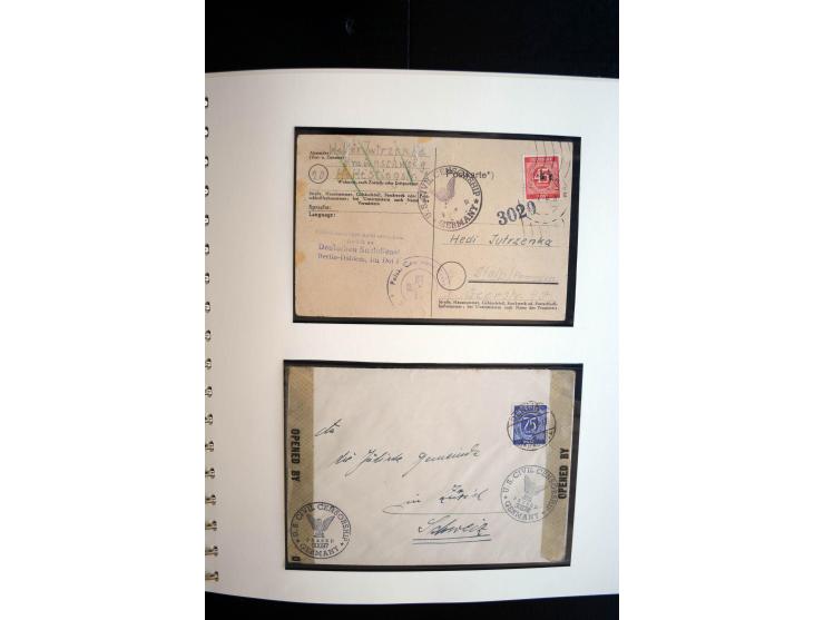 1945/48, umfangreiche Sammlung "Zensurpost" mit ca. 240 Briefen, Karten und Ganzsachen ab Überroller-Post mit vielen interess