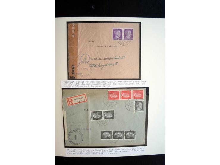 1945/48, umfangreiche Sammlung "Zensurpost" mit ca. 240 Briefen, Karten und Ganzsachen ab Überroller-Post mit vielen interess