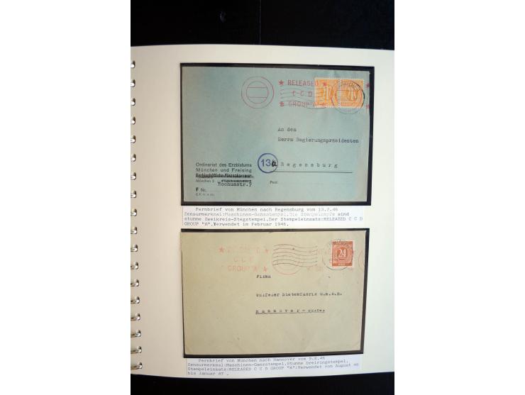 1945/48, umfangreiche Sammlung "Zensurpost" mit ca. 240 Briefen, Karten und Ganzsachen ab Überroller-Post mit vielen interess