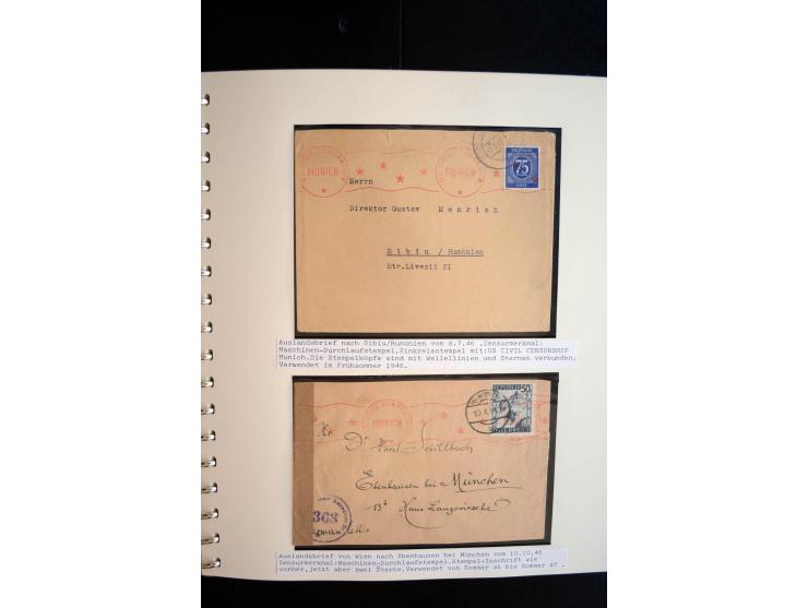 1945/48, umfangreiche Sammlung "Zensurpost" mit ca. 240 Briefen, Karten und Ganzsachen ab Überroller-Post mit vielen interess