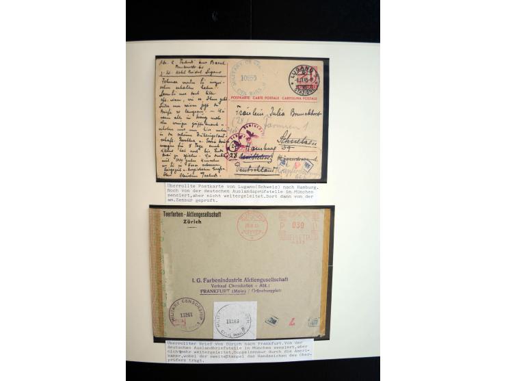 1945/48, umfangreiche Sammlung "Zensurpost" mit ca. 240 Briefen, Karten und Ganzsachen ab Überroller-Post mit vielen interess
