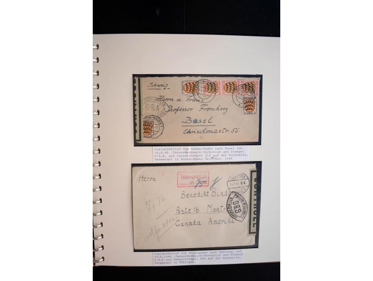 1945/48, umfangreiche Sammlung "Zensurpost" mit ca. 240 Briefen, Karten und Ganzsachen ab Überroller-Post mit vielen interess