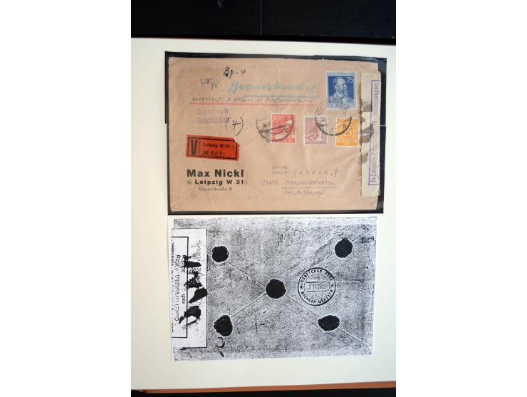 1945/48, umfangreiche Sammlung "Zensurpost" mit ca. 240 Briefen, Karten und Ganzsachen ab Überroller-Post mit vielen interess