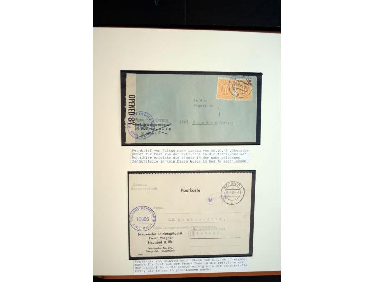 1945/48, umfangreiche Sammlung "Zensurpost" mit ca. 240 Briefen, Karten und Ganzsachen ab Überroller-Post mit vielen interess
