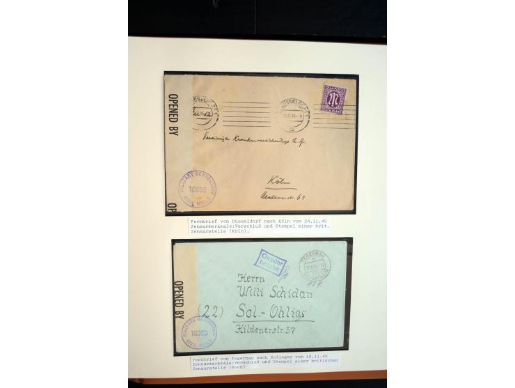 1945/48, umfangreiche Sammlung "Zensurpost" mit ca. 240 Briefen, Karten und Ganzsachen ab Überroller-Post mit vielen interess