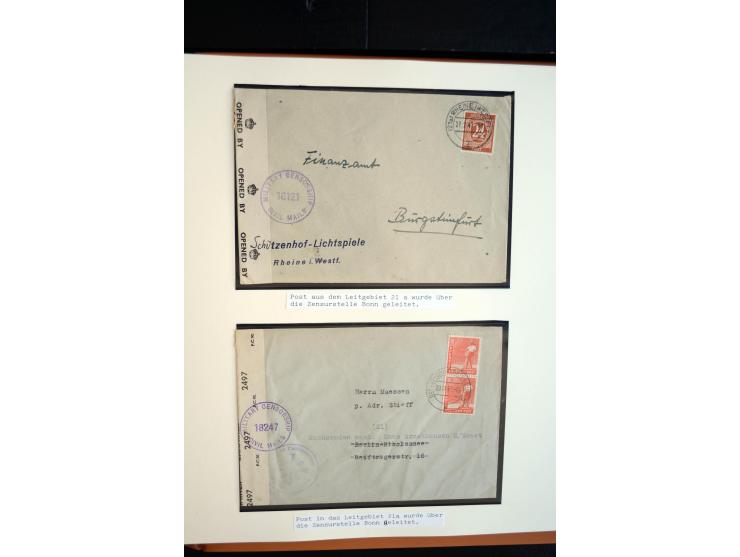1945/48, umfangreiche Sammlung "Zensurpost" mit ca. 240 Briefen, Karten und Ganzsachen ab Überroller-Post mit vielen interess