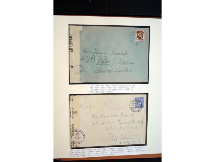 1945/48, umfangreiche Sammlung "Zensurpost" mit ca. 240 Briefen, Karten und Ganzsachen ab Überroller-Post mit vielen interess