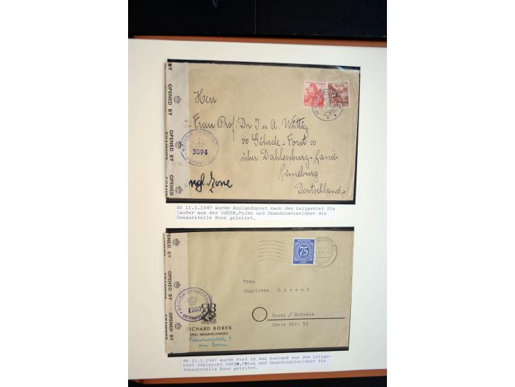 1945/48, umfangreiche Sammlung "Zensurpost" mit ca. 240 Briefen, Karten und Ganzsachen ab Überroller-Post mit vielen interess