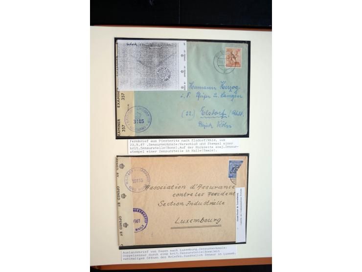 1945/48, umfangreiche Sammlung "Zensurpost" mit ca. 240 Briefen, Karten und Ganzsachen ab Überroller-Post mit vielen interess