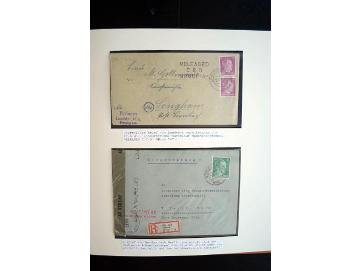 1945/48, umfangreiche Sammlung "Zensurpost" mit ca. 240 Briefen, Karten und Ganzsachen ab Überroller-Post mit vielen interess
