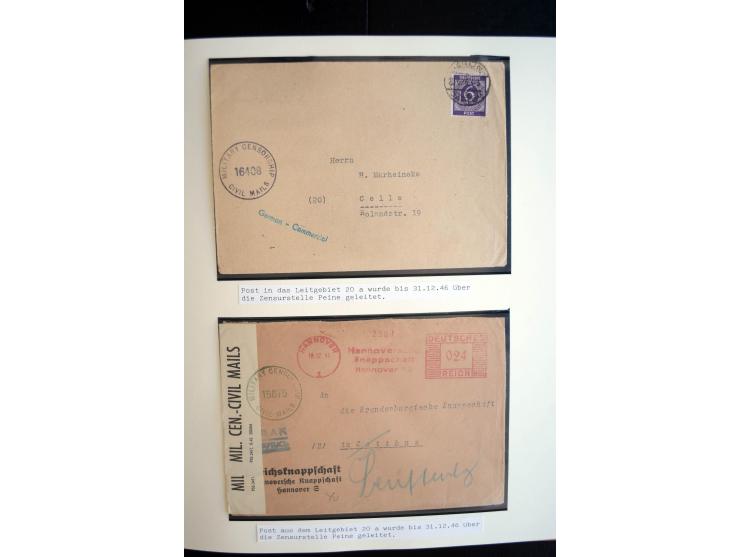 1945/48, umfangreiche Sammlung "Zensurpost" mit ca. 240 Briefen, Karten und Ganzsachen ab Überroller-Post mit vielen interess