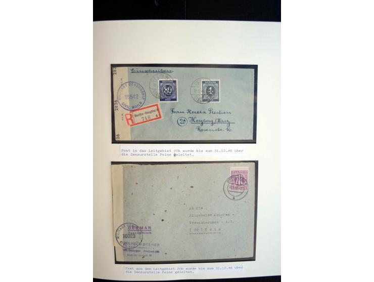 1945/48, umfangreiche Sammlung "Zensurpost" mit ca. 240 Briefen, Karten und Ganzsachen ab Überroller-Post mit vielen interess