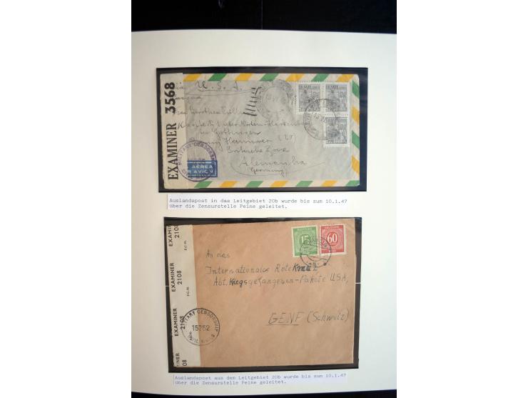 1945/48, umfangreiche Sammlung "Zensurpost" mit ca. 240 Briefen, Karten und Ganzsachen ab Überroller-Post mit vielen interess