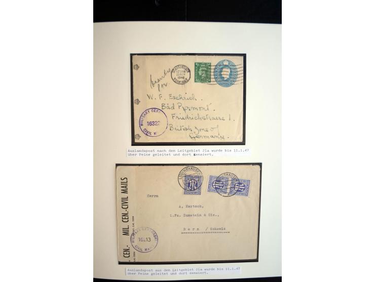 1945/48, umfangreiche Sammlung "Zensurpost" mit ca. 240 Briefen, Karten und Ganzsachen ab Überroller-Post mit vielen interess