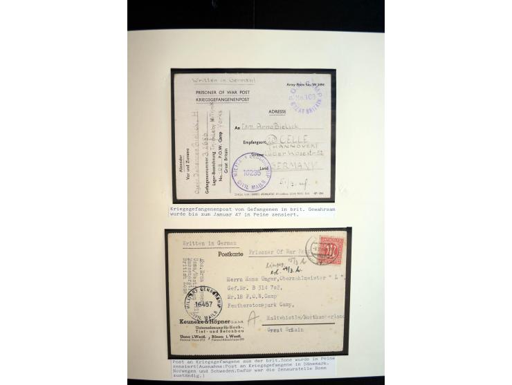 1945/48, umfangreiche Sammlung "Zensurpost" mit ca. 240 Briefen, Karten und Ganzsachen ab Überroller-Post mit vielen interess