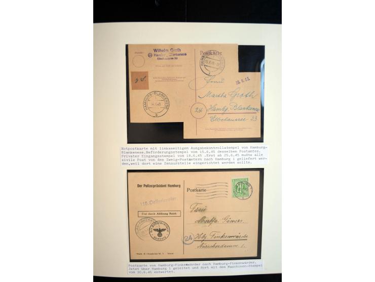 1945/48, umfangreiche Sammlung "Zensurpost" mit ca. 240 Briefen, Karten und Ganzsachen ab Überroller-Post mit vielen interess