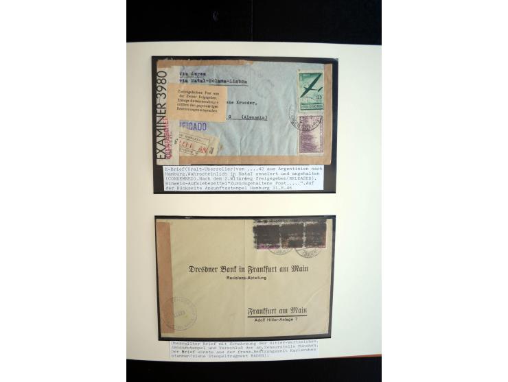 1945/48, umfangreiche Sammlung "Zensurpost" mit ca. 240 Briefen, Karten und Ganzsachen ab Überroller-Post mit vielen interess