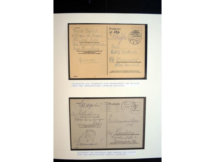 1945/48, umfangreiche Sammlung "Zensurpost" mit ca. 240 Briefen, Karten und Ganzsachen ab Überroller-Post mit vielen interess