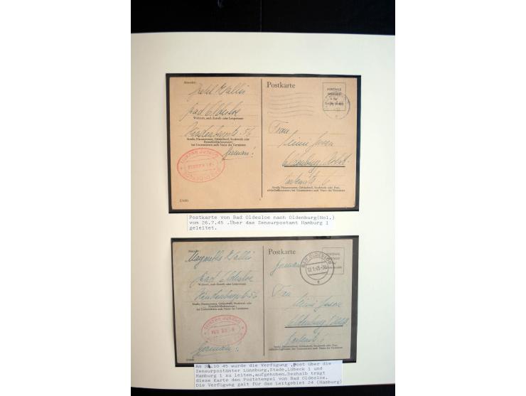 1945/48, umfangreiche Sammlung "Zensurpost" mit ca. 240 Briefen, Karten und Ganzsachen ab Überroller-Post mit vielen interess