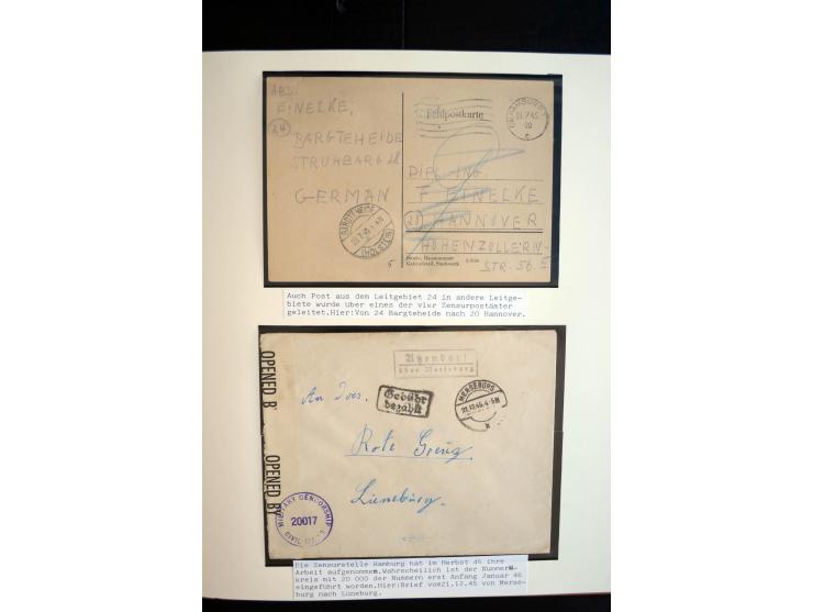 1945/48, umfangreiche Sammlung "Zensurpost" mit ca. 240 Briefen, Karten und Ganzsachen ab Überroller-Post mit vielen interess