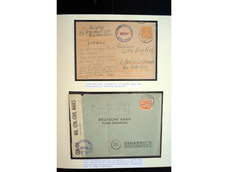 1945/48, umfangreiche Sammlung "Zensurpost" mit ca. 240 Briefen, Karten und Ganzsachen ab Überroller-Post mit vielen interess