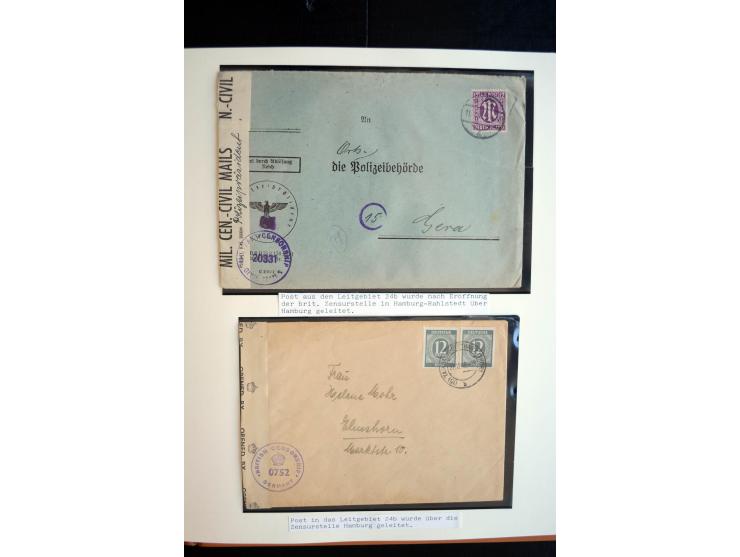 1945/48, umfangreiche Sammlung "Zensurpost" mit ca. 240 Briefen, Karten und Ganzsachen ab Überroller-Post mit vielen interess