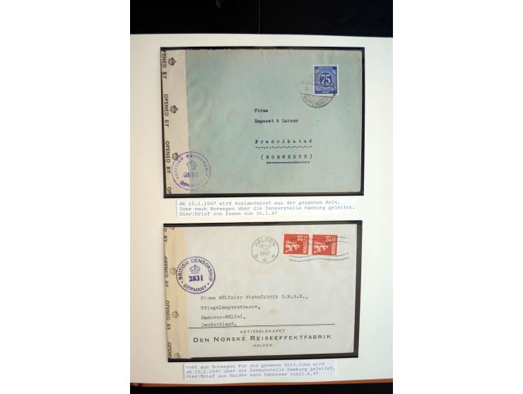 1945/48, umfangreiche Sammlung "Zensurpost" mit ca. 240 Briefen, Karten und Ganzsachen ab Überroller-Post mit vielen interess