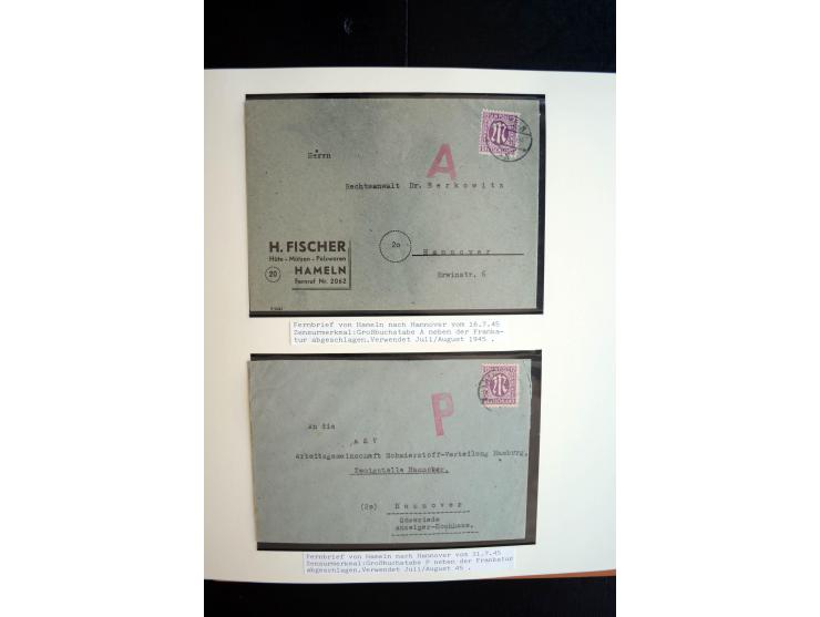 1945/48, umfangreiche Sammlung "Zensurpost" mit ca. 240 Briefen, Karten und Ganzsachen ab Überroller-Post mit vielen interess