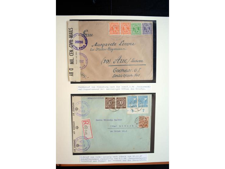 1945/48, umfangreiche Sammlung "Zensurpost" mit ca. 240 Briefen, Karten und Ganzsachen ab Überroller-Post mit vielen interess