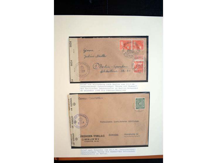 1945/48, umfangreiche Sammlung "Zensurpost" mit ca. 240 Briefen, Karten und Ganzsachen ab Überroller-Post mit vielen interess