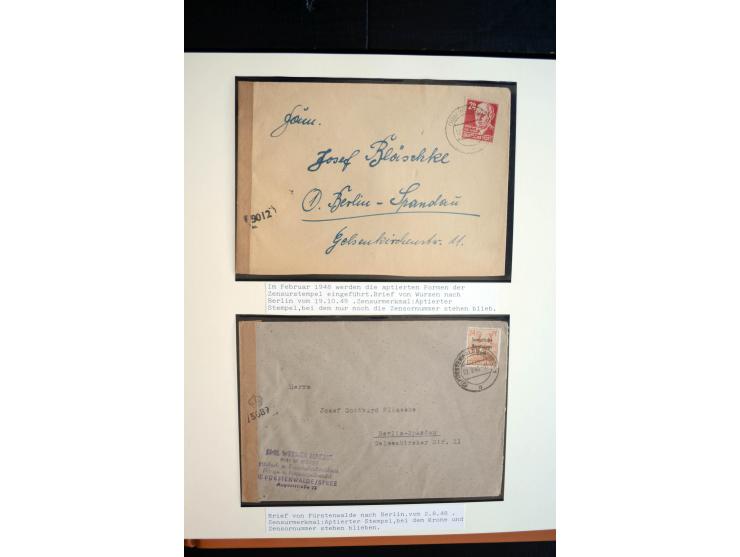 1945/48, umfangreiche Sammlung "Zensurpost" mit ca. 240 Briefen, Karten und Ganzsachen ab Überroller-Post mit vielen interess