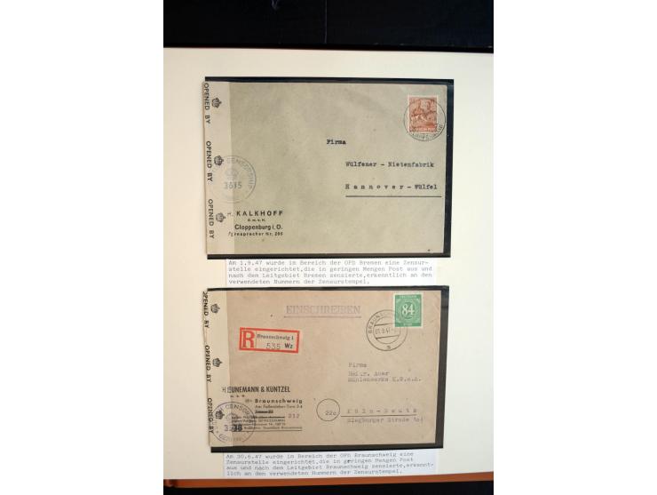 1945/48, umfangreiche Sammlung "Zensurpost" mit ca. 240 Briefen, Karten und Ganzsachen ab Überroller-Post mit vielen interess