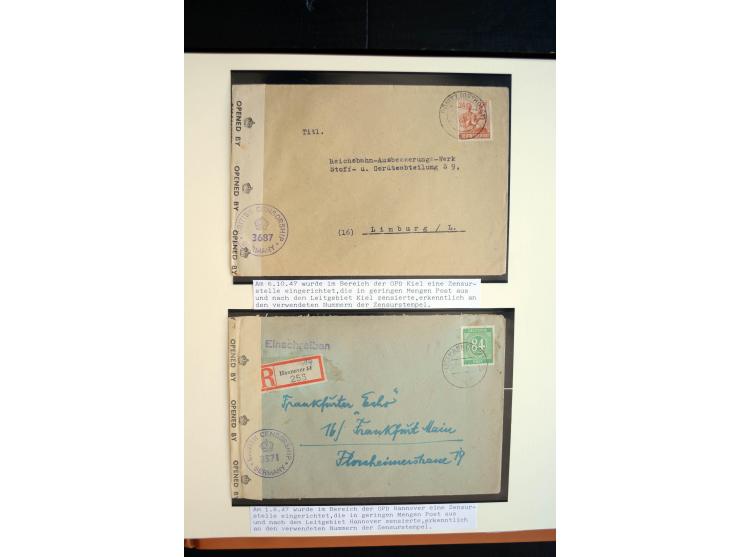 1945/48, umfangreiche Sammlung "Zensurpost" mit ca. 240 Briefen, Karten und Ganzsachen ab Überroller-Post mit vielen interess