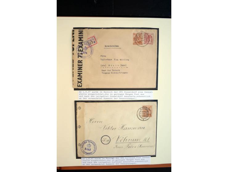 1945/48, umfangreiche Sammlung "Zensurpost" mit ca. 240 Briefen, Karten und Ganzsachen ab Überroller-Post mit vielen interess