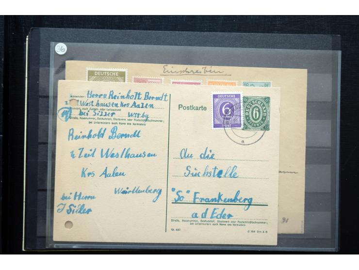1945/50 (ca.), einige hundert Briefe, Karten und Ganzsachen mit sehr vielen besseren Verwendungen und Besonderheiten, dabei u