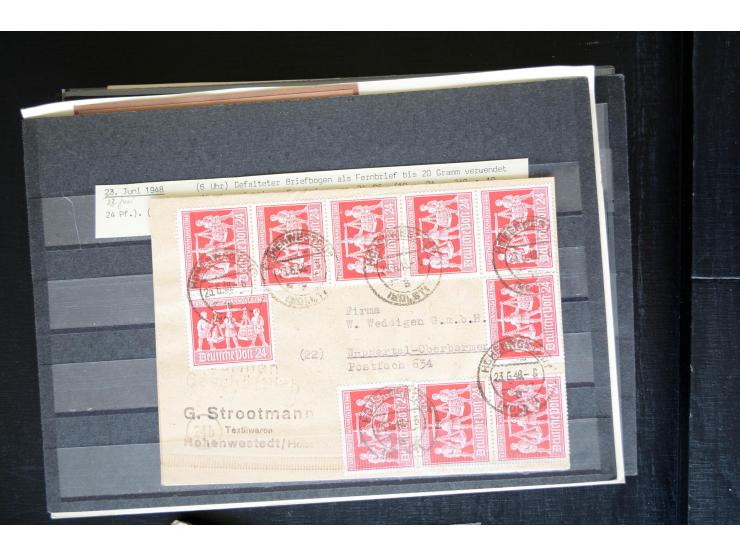 1945/50 (ca.), einige hundert Briefe, Karten und Ganzsachen mit sehr vielen besseren Verwendungen und Besonderheiten, dabei u