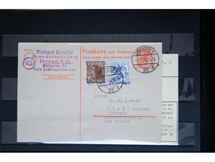 1945/50 (ca.), einige hundert Briefe, Karten und Ganzsachen mit sehr vielen besseren Verwendungen und Besonderheiten, dabei u