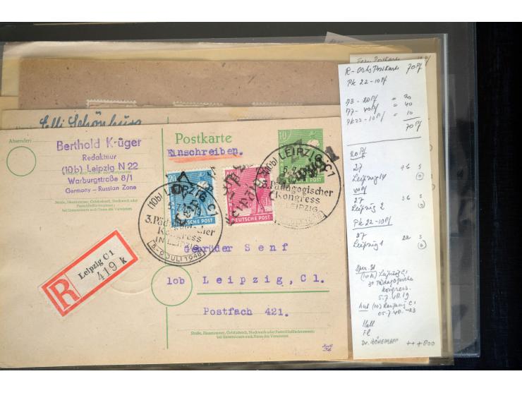 1945/50 (ca.), einige hundert Briefe, Karten und Ganzsachen mit sehr vielen besseren Verwendungen und Besonderheiten, dabei u