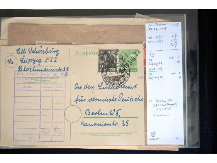 1945/50 (ca.), einige hundert Briefe, Karten und Ganzsachen mit sehr vielen besseren Verwendungen und Besonderheiten, dabei u