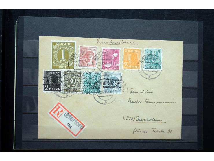 1945/50 (ca.), einige hundert Briefe, Karten und Ganzsachen mit sehr vielen besseren Verwendungen und Besonderheiten, dabei u